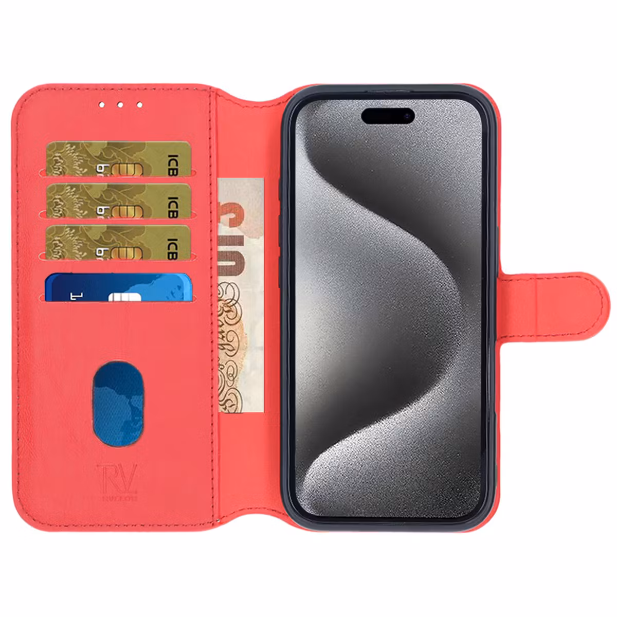 iPhone 16 Plånboksväska Magnet Röd