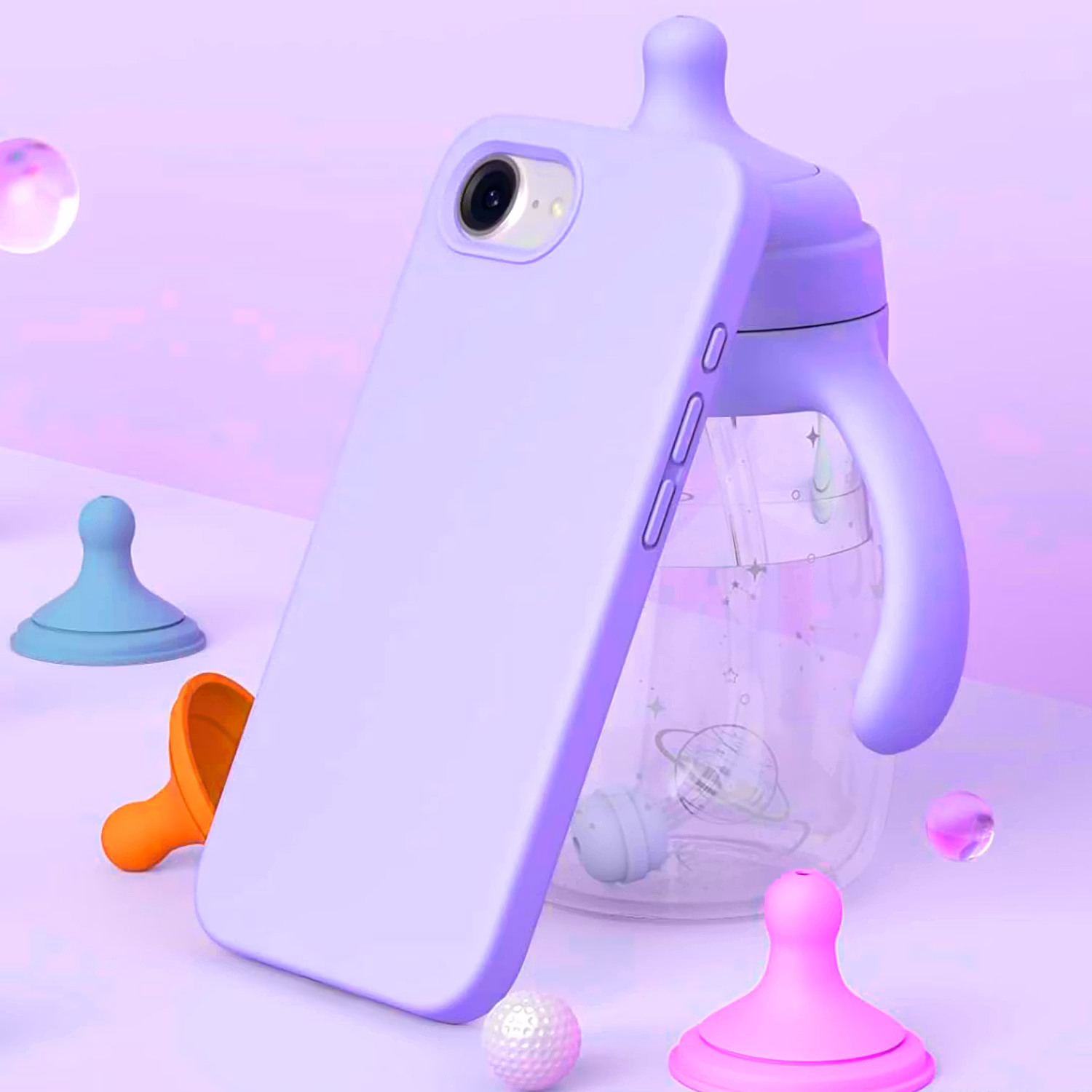 iPhone 16e MC Silikonskal Lavender