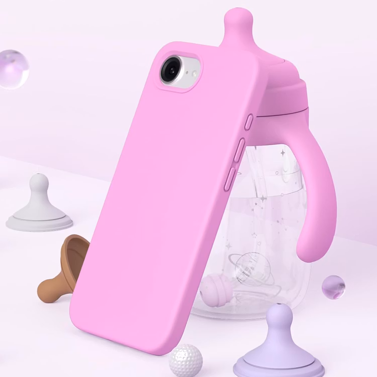 iPhone 16e MC Silikonskal Rosa