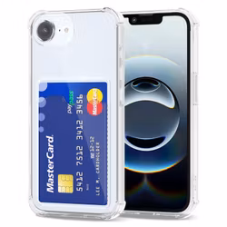 iPhone 16e Stöttåligt Skal med Kortfack-Transparent