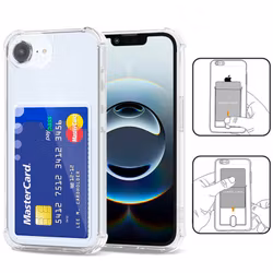 iPhone 16e Stöttåligt Skal med Kortfack-Transparent