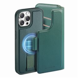 iPhone 12-12 Pro Plånbok med MagSafe-skal & fingerband Grön
