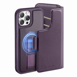 iPhone 12-12 Pro Plånbok med MagSafe-skal & fingerband Lila