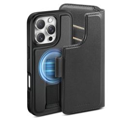 iPhone 16 Pro Plånbok med MagSafe-skal & fingerband Svart