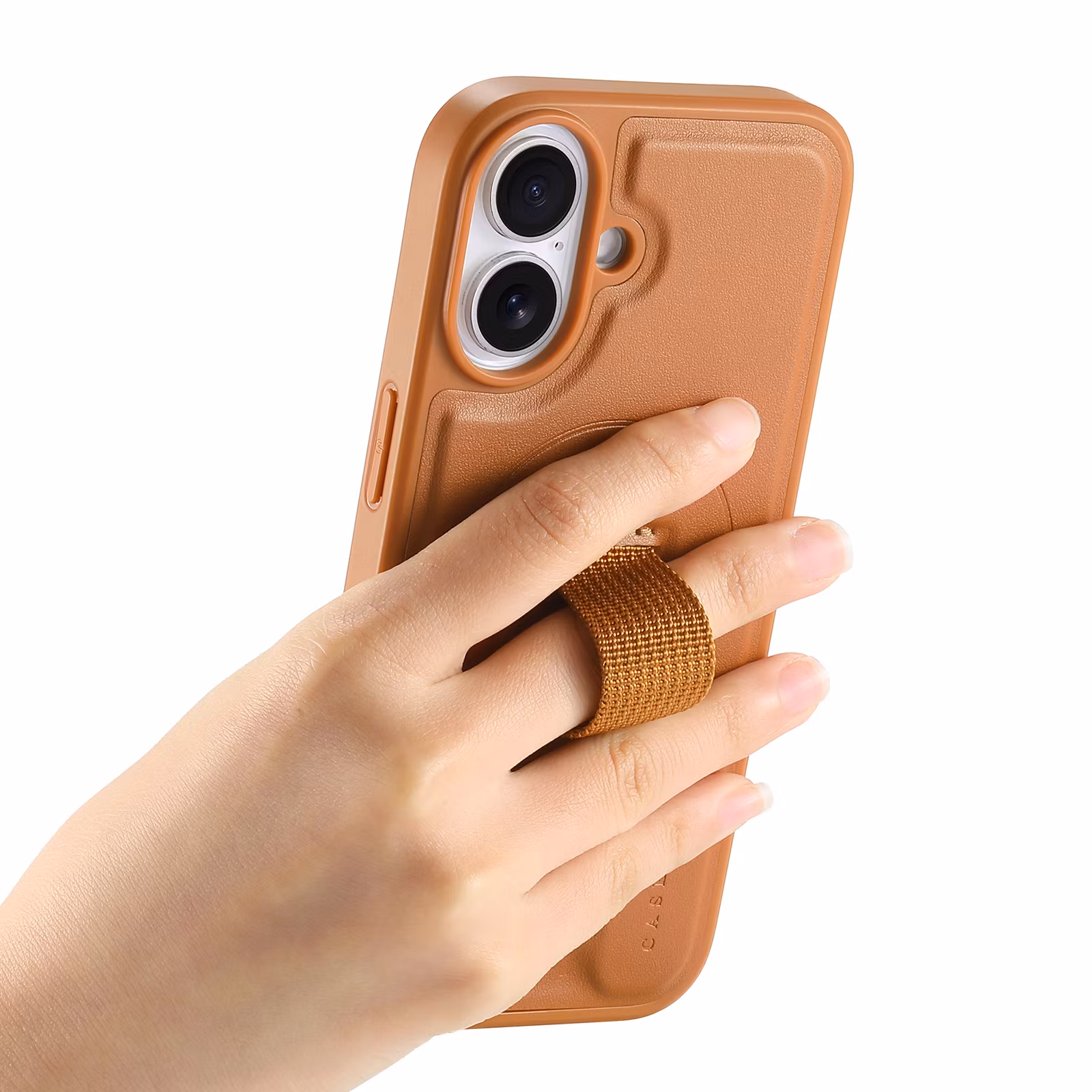 iPhone 16 Plånbok med MagSafe-skal & fingerband Brun