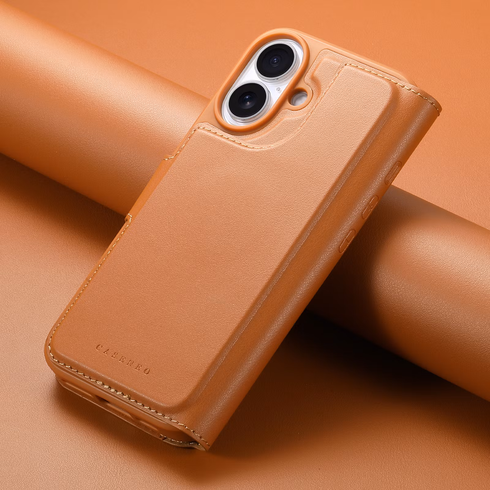 iPhone 16 Plånbok med MagSafe-skal & fingerband Brun