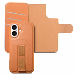 iPhone 16 Plånbok med MagSafe-skal & fingerband Brun