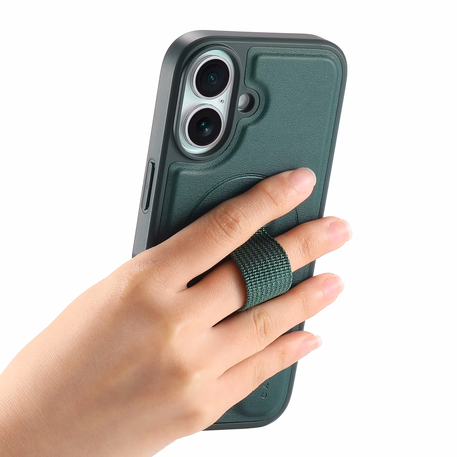 iPhone 16 Plånbok med MagSafe-skal & fingerband Grön