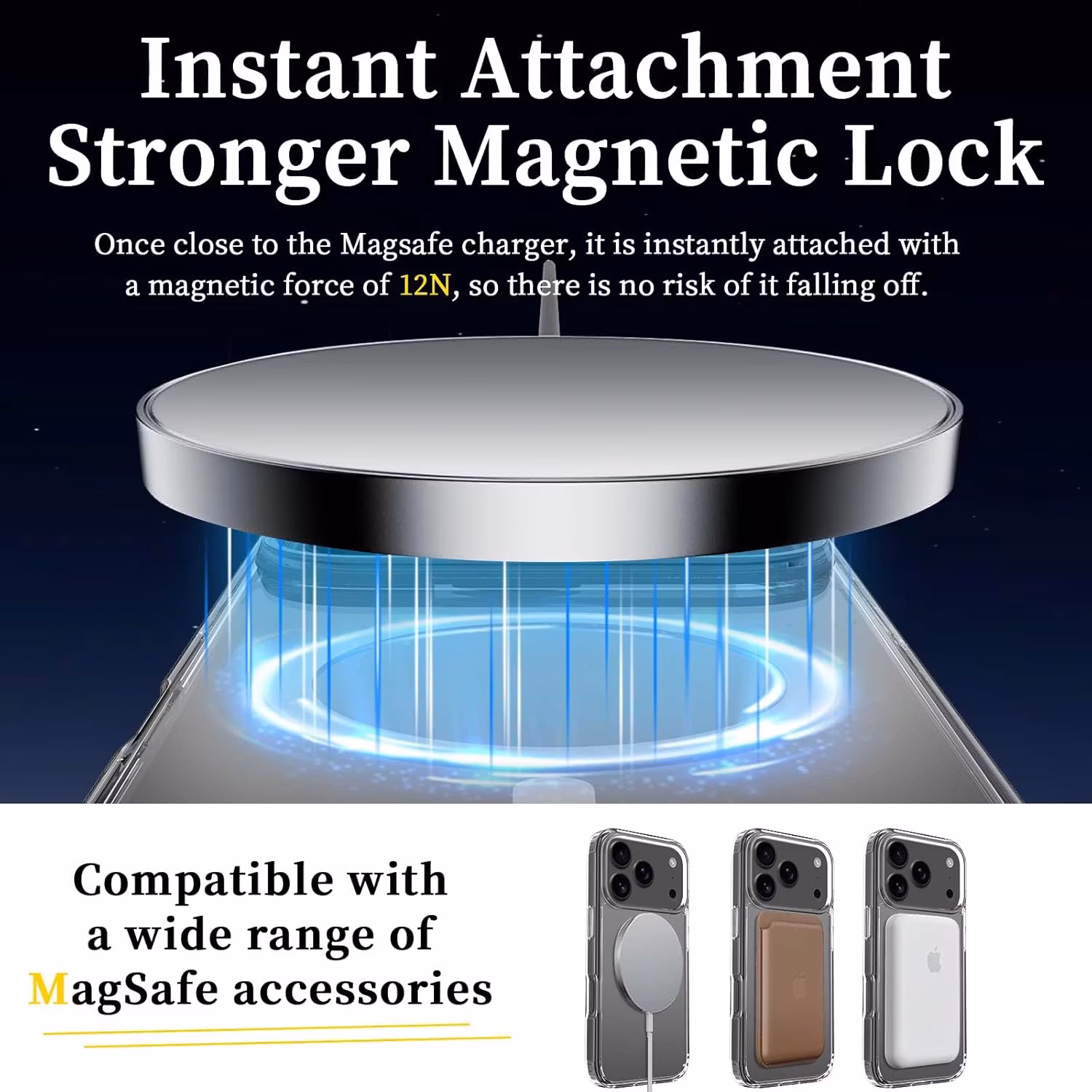 iPhone 17 Pro PC Magnetic Wireless Charging | Transparent