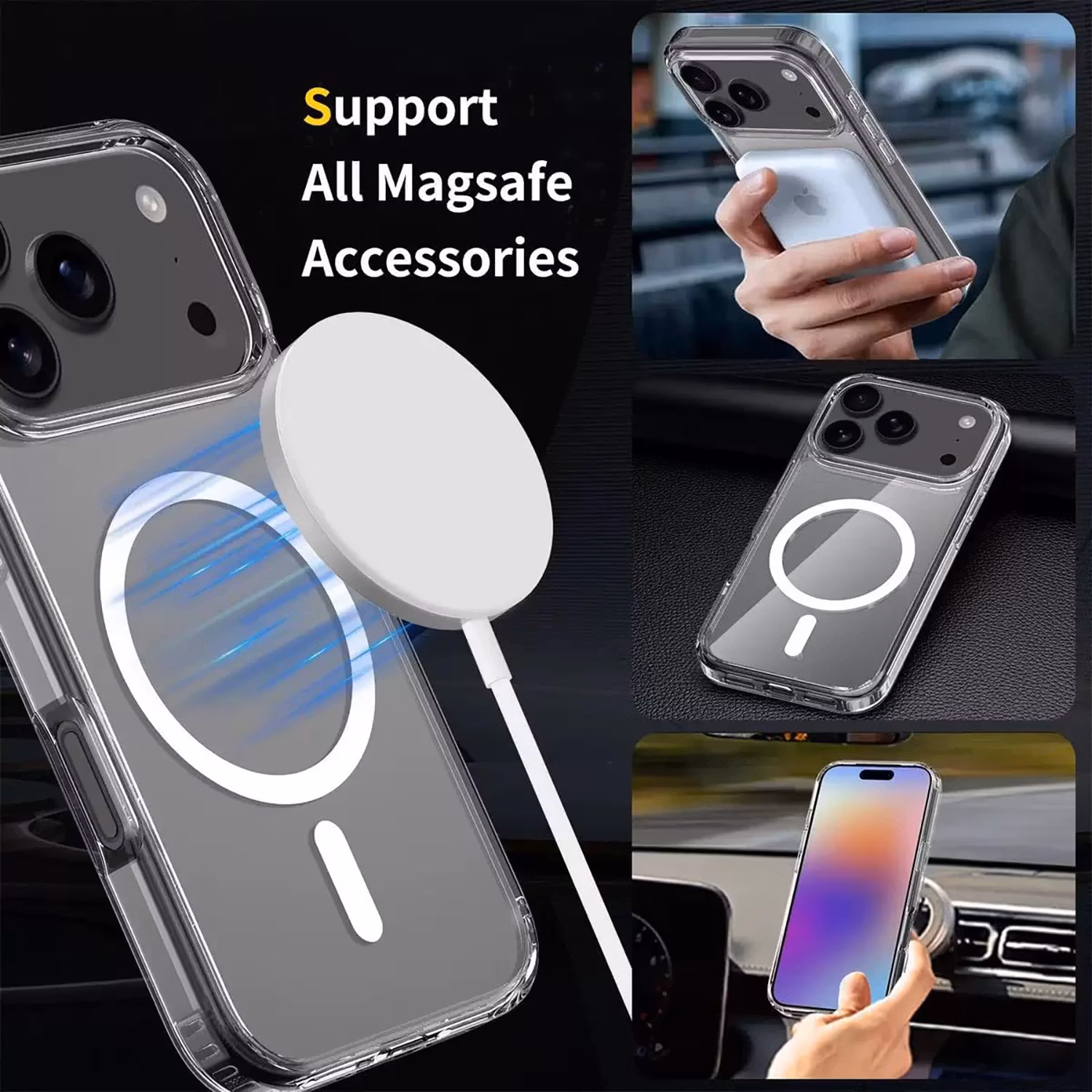 iPhone 17 Pro PC Magnetic Wireless Charging | Transparent