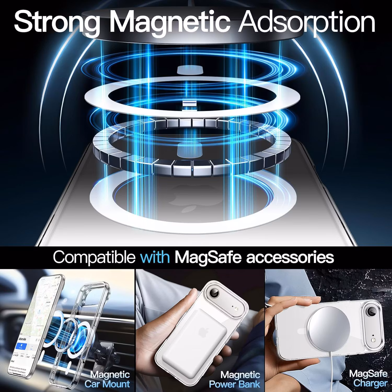 iPhone 17 Air PC Magnetic Wireless Charging | Transparent
