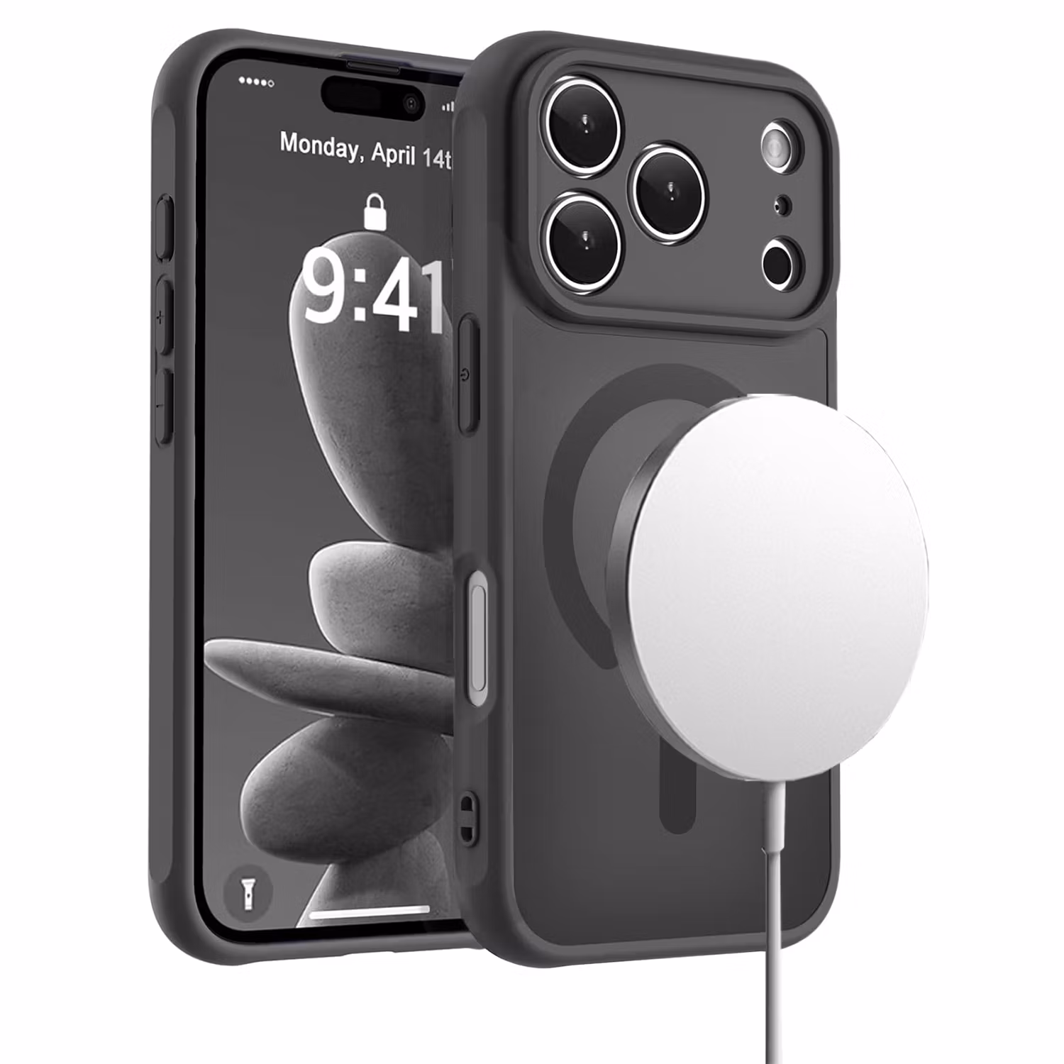 iPhone 17 Pro MagSafe silikonskal i svart färg