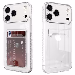 iPhone 17 Pro Stöttåligt Skal med Kortfack-Transparent