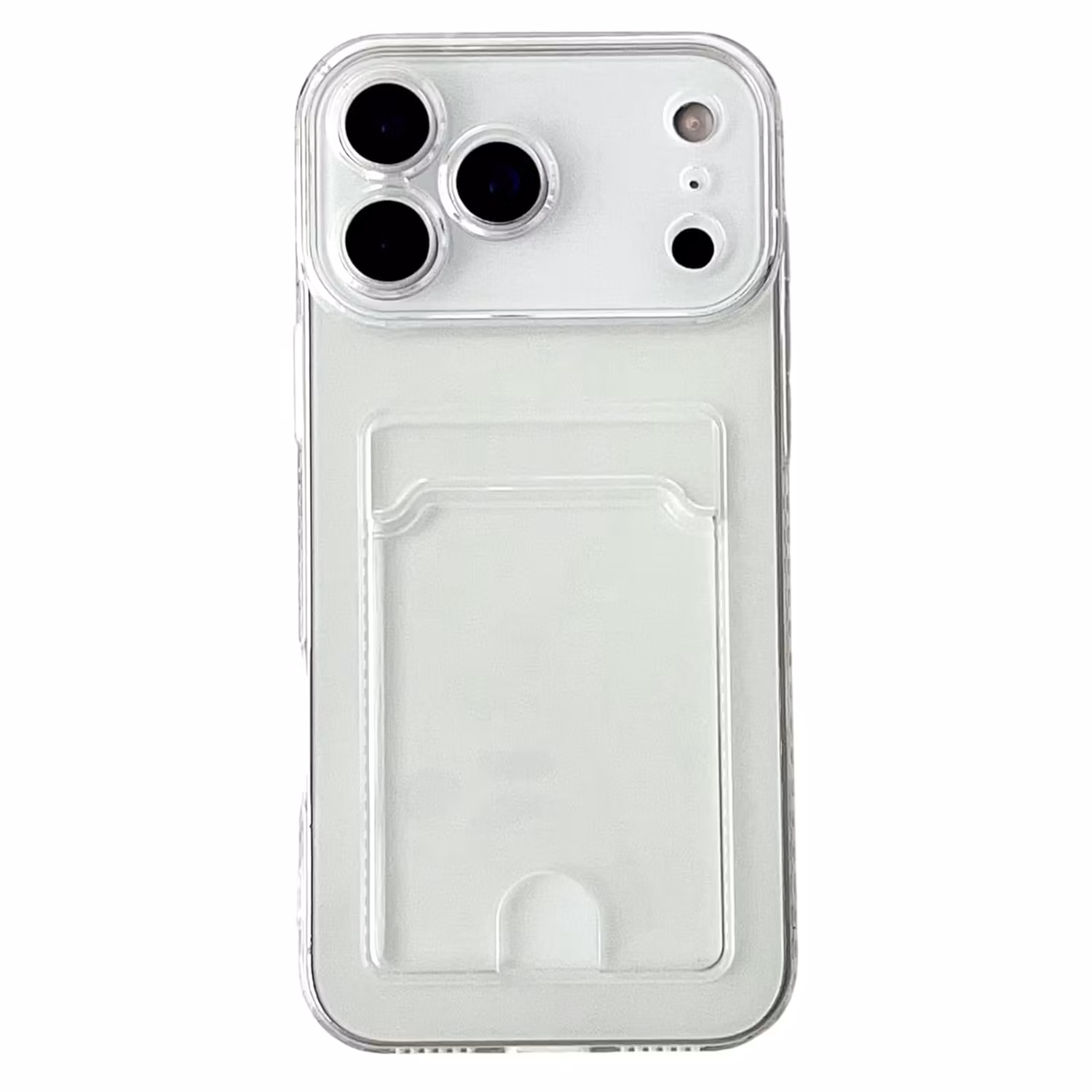 iPhone 17 Pro Max Stöttåligt Skal med Kortfack-Transparent