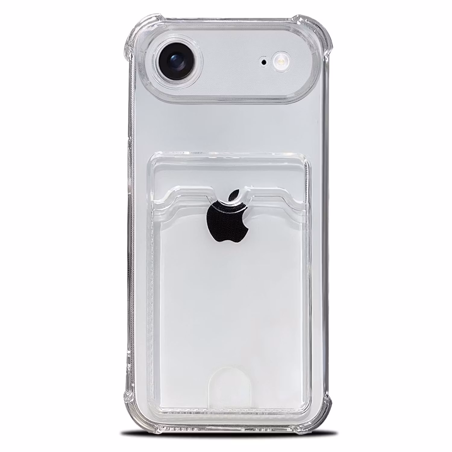 iPhone 17 Air Stöttåligt Skal med Kortfack-Transparent