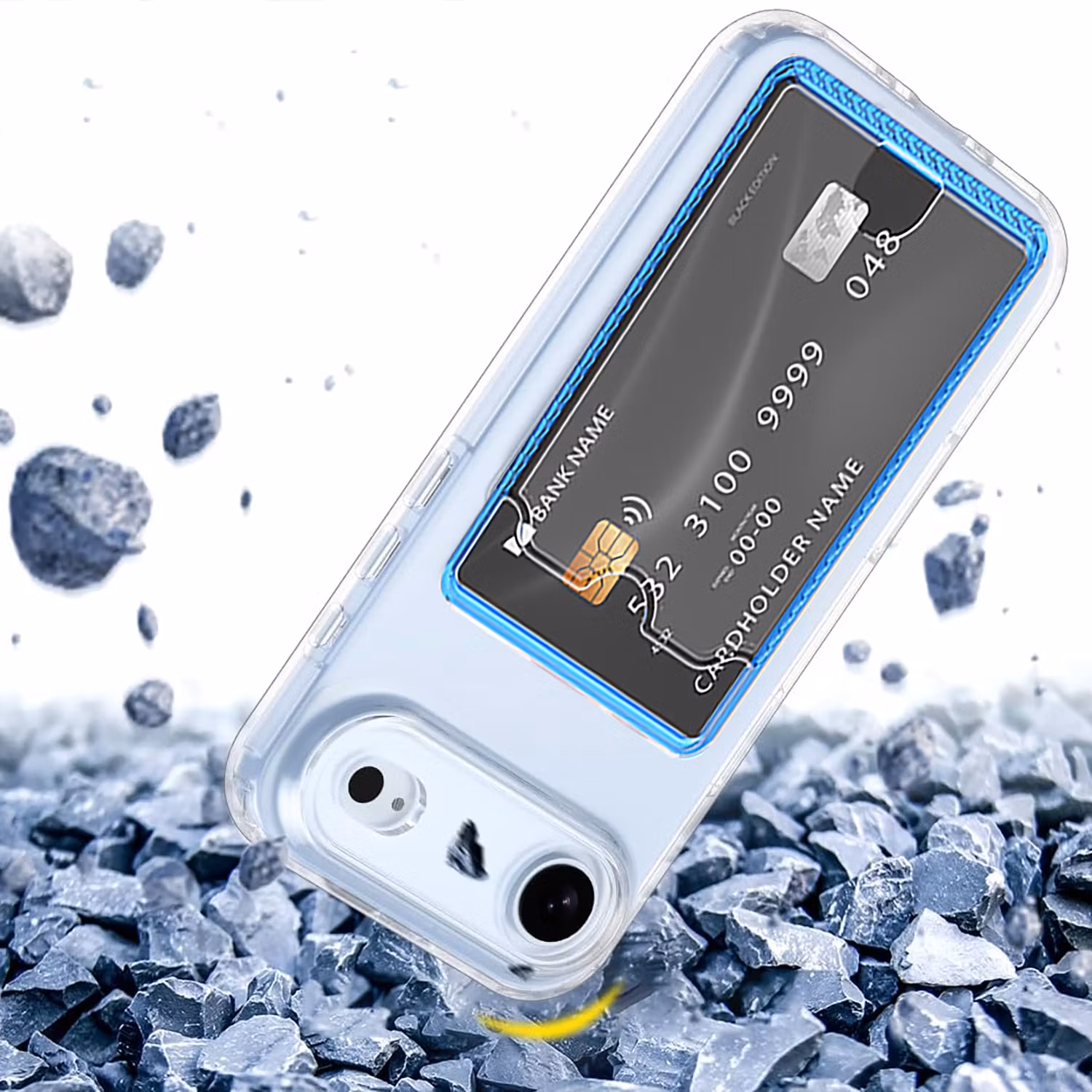 iPhone 17 Air Stöttåligt Skal med Kortfack-Transparent