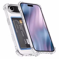 iPhone 17 Air Stöttåligt Skal med Kortfack-Transparent