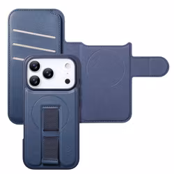 iPhone 17 Pro Max Plånbok med MagSafe-skal & fingerband Blå