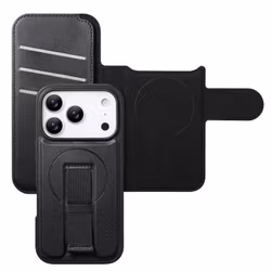 iPhone 17 Pro Plånbok med MagSafe-skal & fingerband Svart