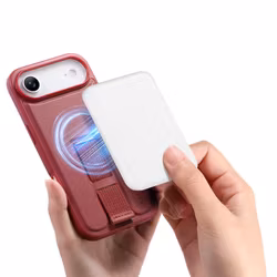 iPhone 17 Air MagSafe-skal med fingerband Röd