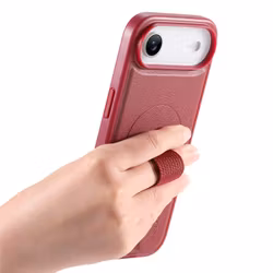 iPhone 17 Air MagSafe-skal med fingerband Röd