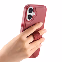 iPhone 17 MagSafe-skal med fingerband Röd