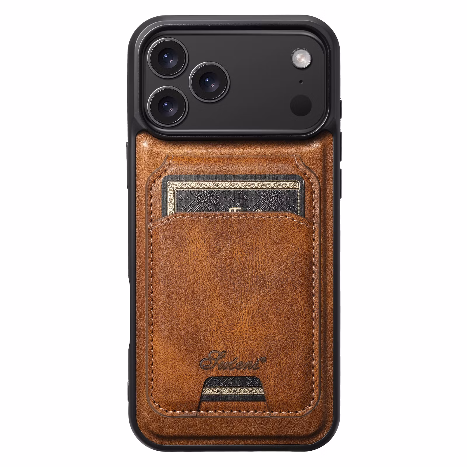 iPhone 17 Pro Max 2in1 Magnet-skal med Korthållare-Mörkbrun