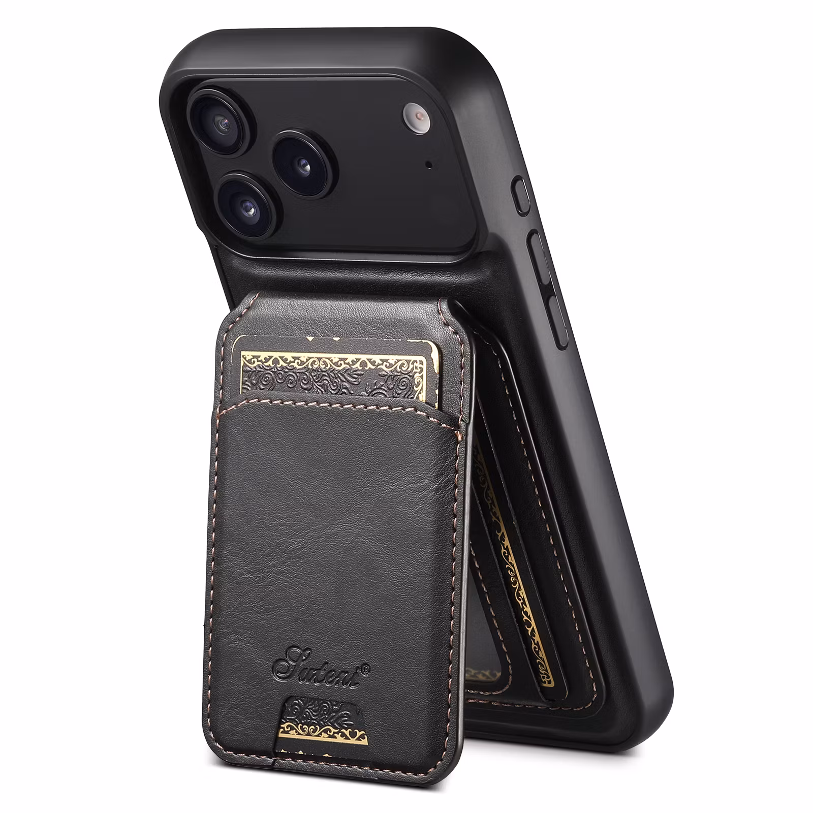 iPhone 17 Pro Max 2in1 Magnet-skal med Korthållare-Svart
