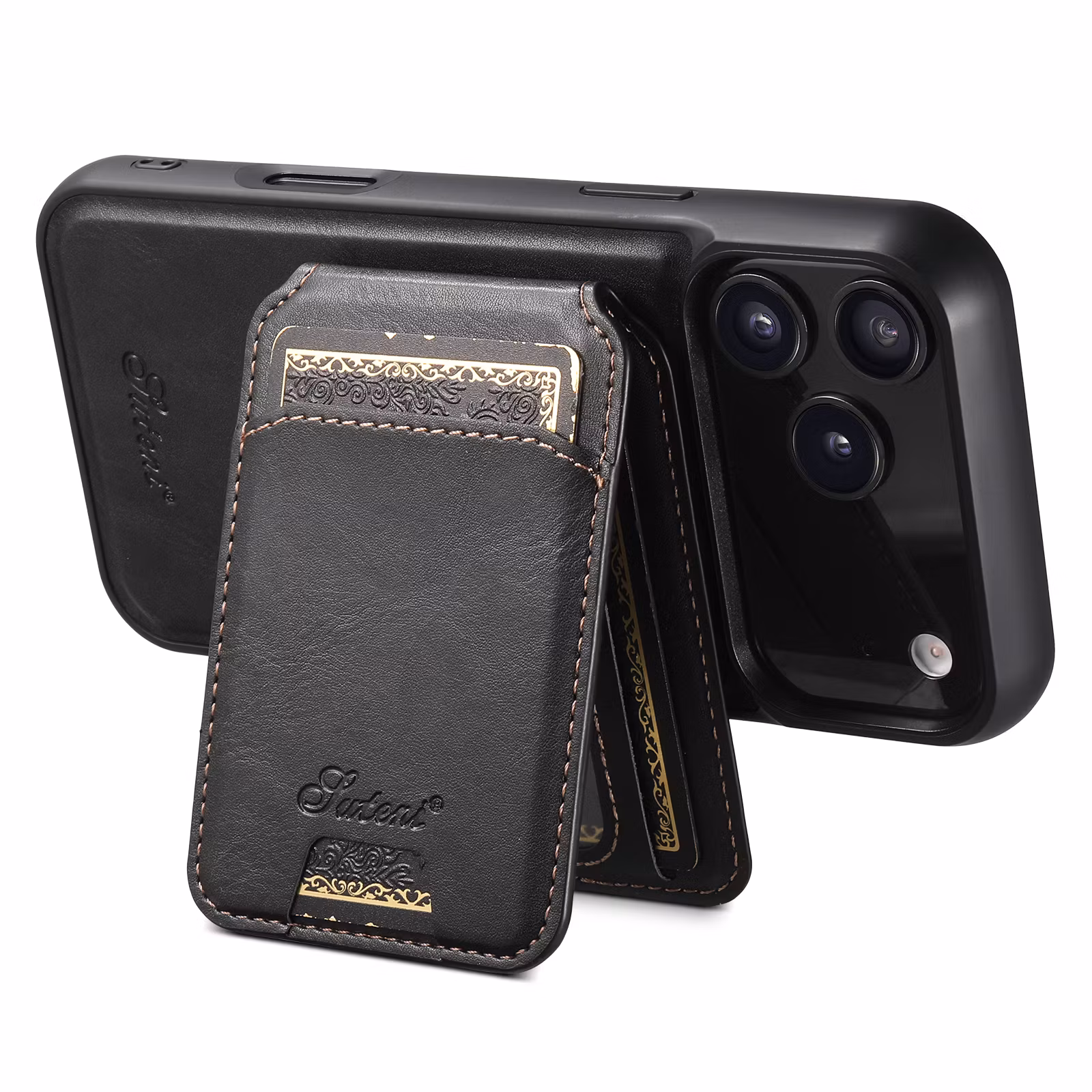 iPhone 17 Pro Max 2in1 Magnet-skal med Korthållare-Svart