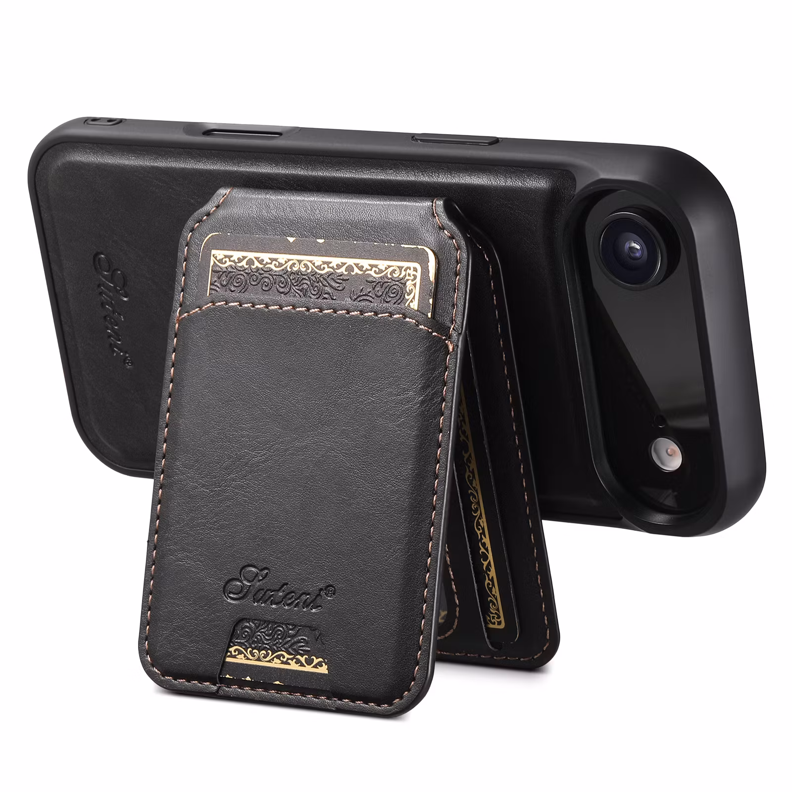 iPhone 17 Air 2in1 Magnet-skal med Korthållare-Svart