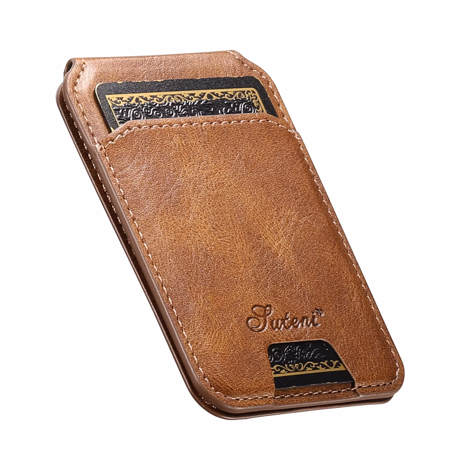 iPhone 17 Air 2in1 Magnet-skal med Korthållare-Mörkbrun