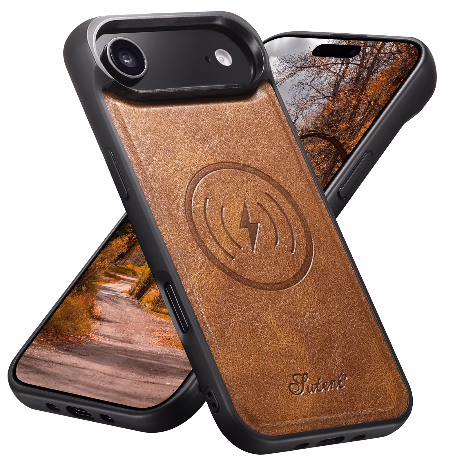 iPhone 17 Air 2in1 Magnet-skal med Korthållare-Mörkbrun