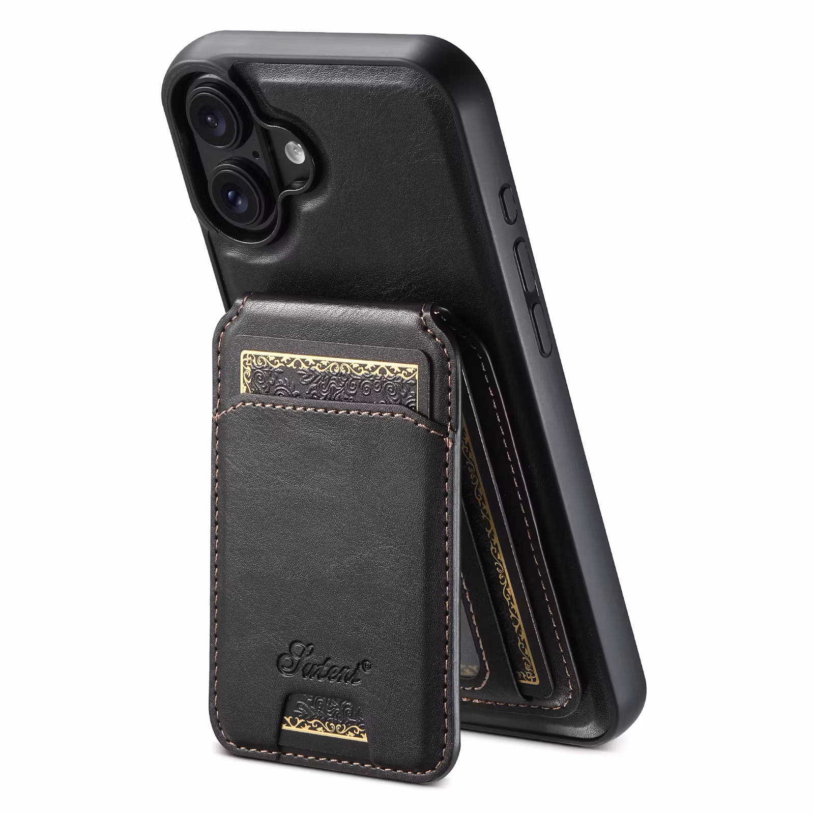 iPhone 17 2in1 Magnet-skal med Korthållare-Svart