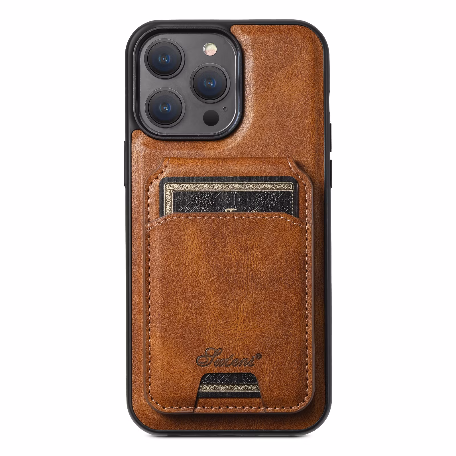 iPhone 16 Pro Max 2in1 Magnet-skal med Korthållare-Brun