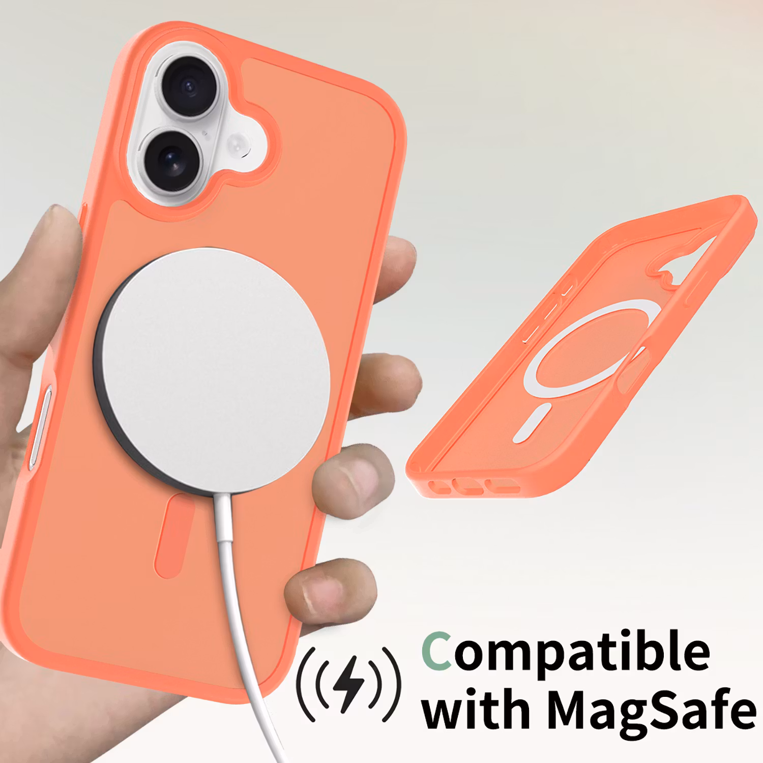 iPhone 17 MagSafe Silikonskal–Orange