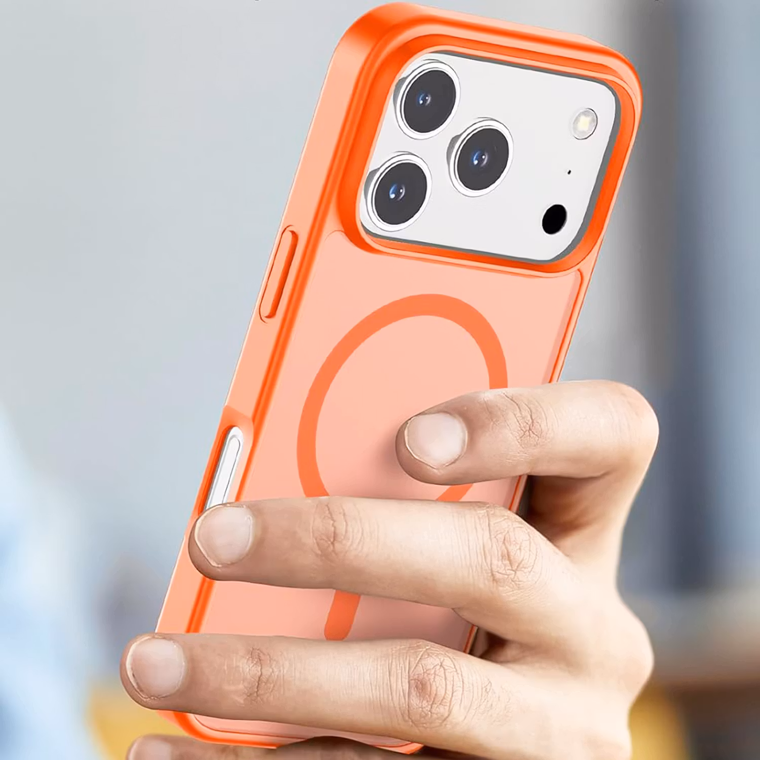 iPhone 17 Pro MagSafe Silikonskal–Orange