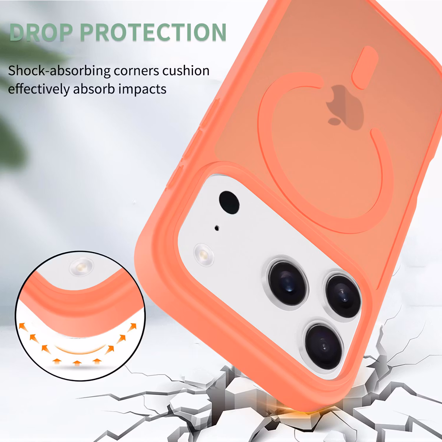 iPhone 17 Pro MagSafe Silikonskal–Orange