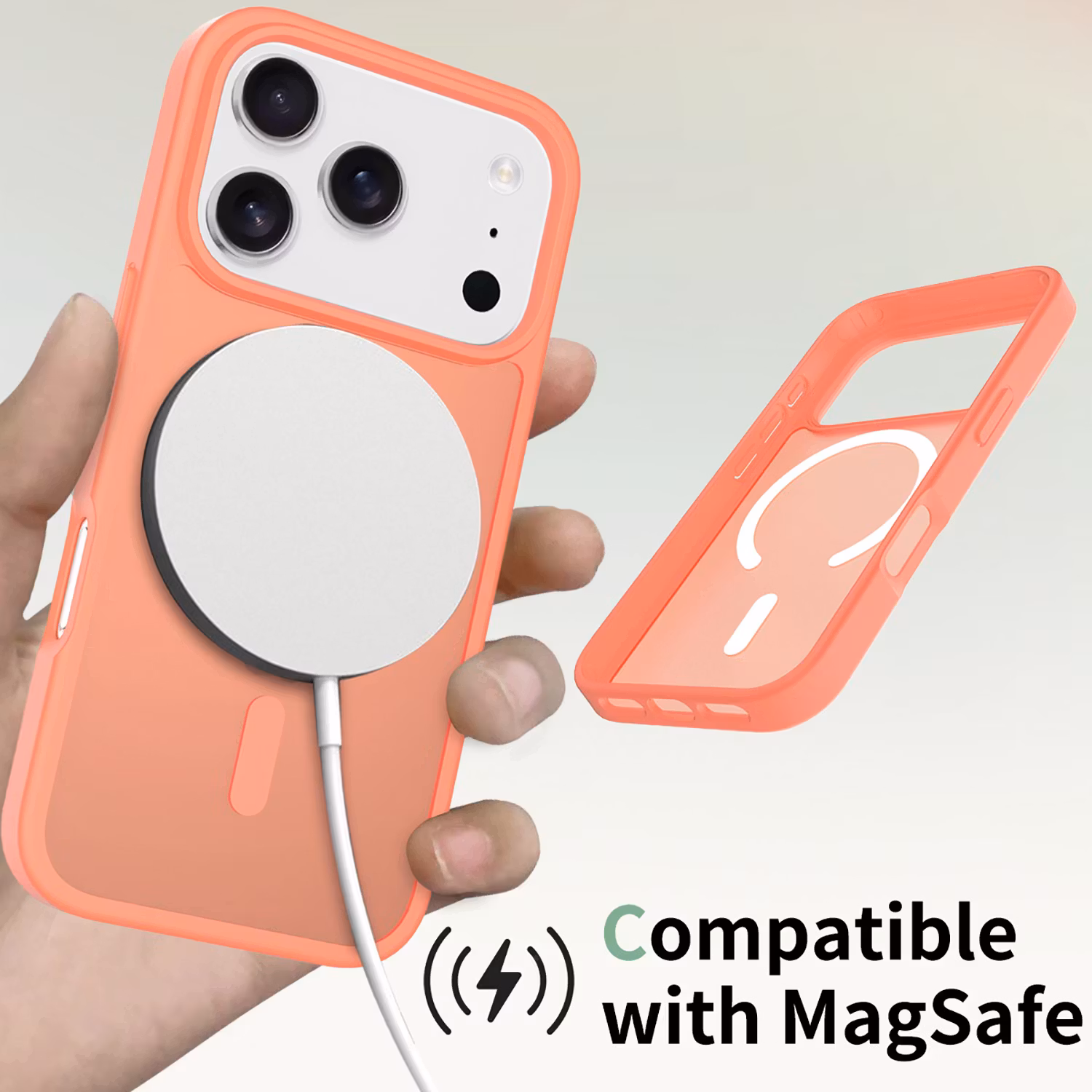 iPhone 17 Pro MagSafe Silikonskal–Orange
