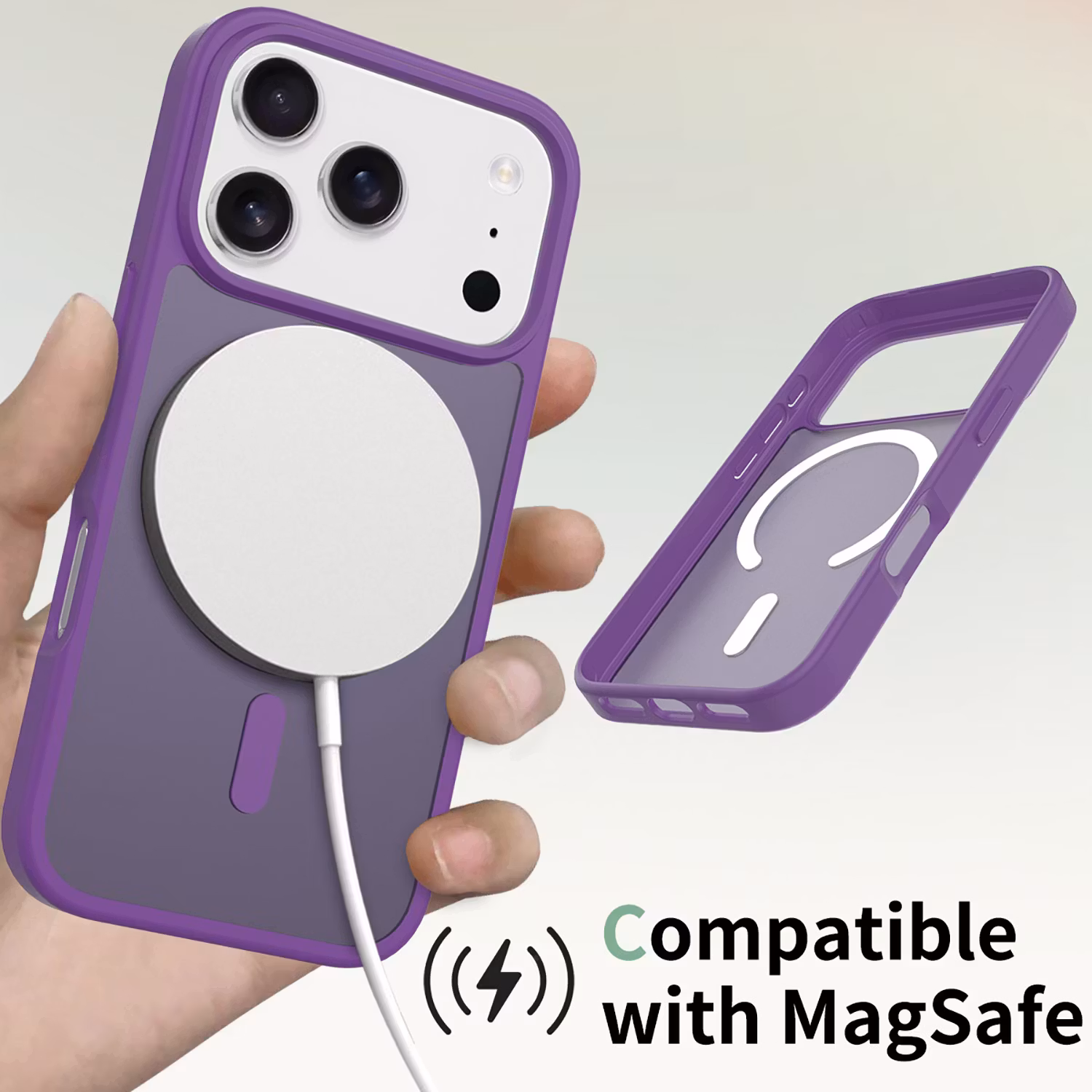 iPhone 17 Pro MagSafe Silikonskal–Lila