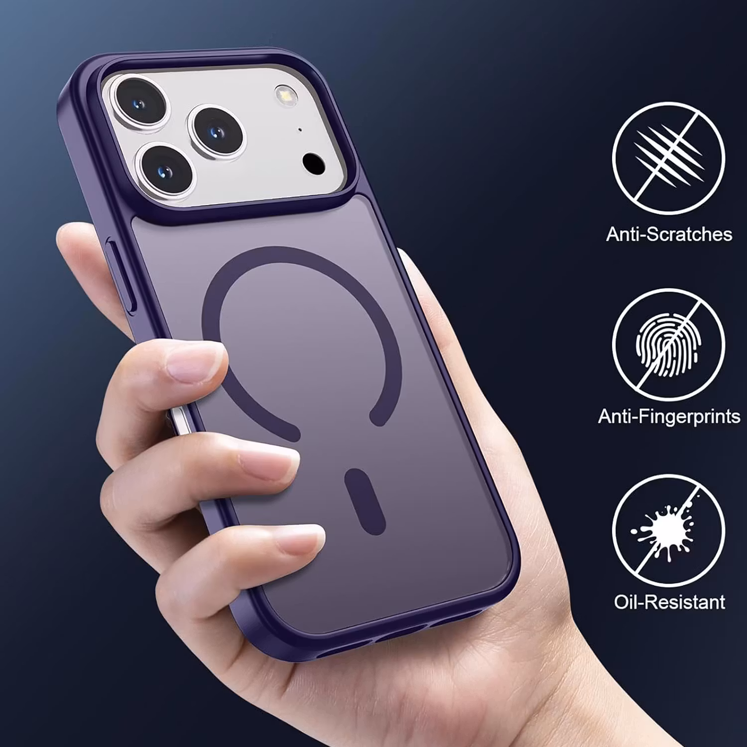 iPhone 17 Pro MagSafe Silikonskal–Lila