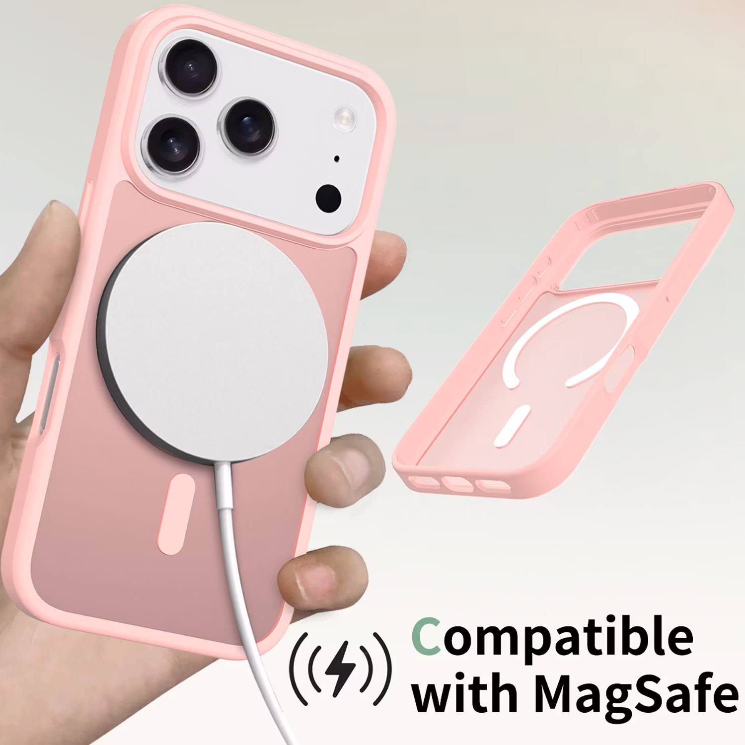iPhone 17 Pro MagSafe Silikonskal–Rosa