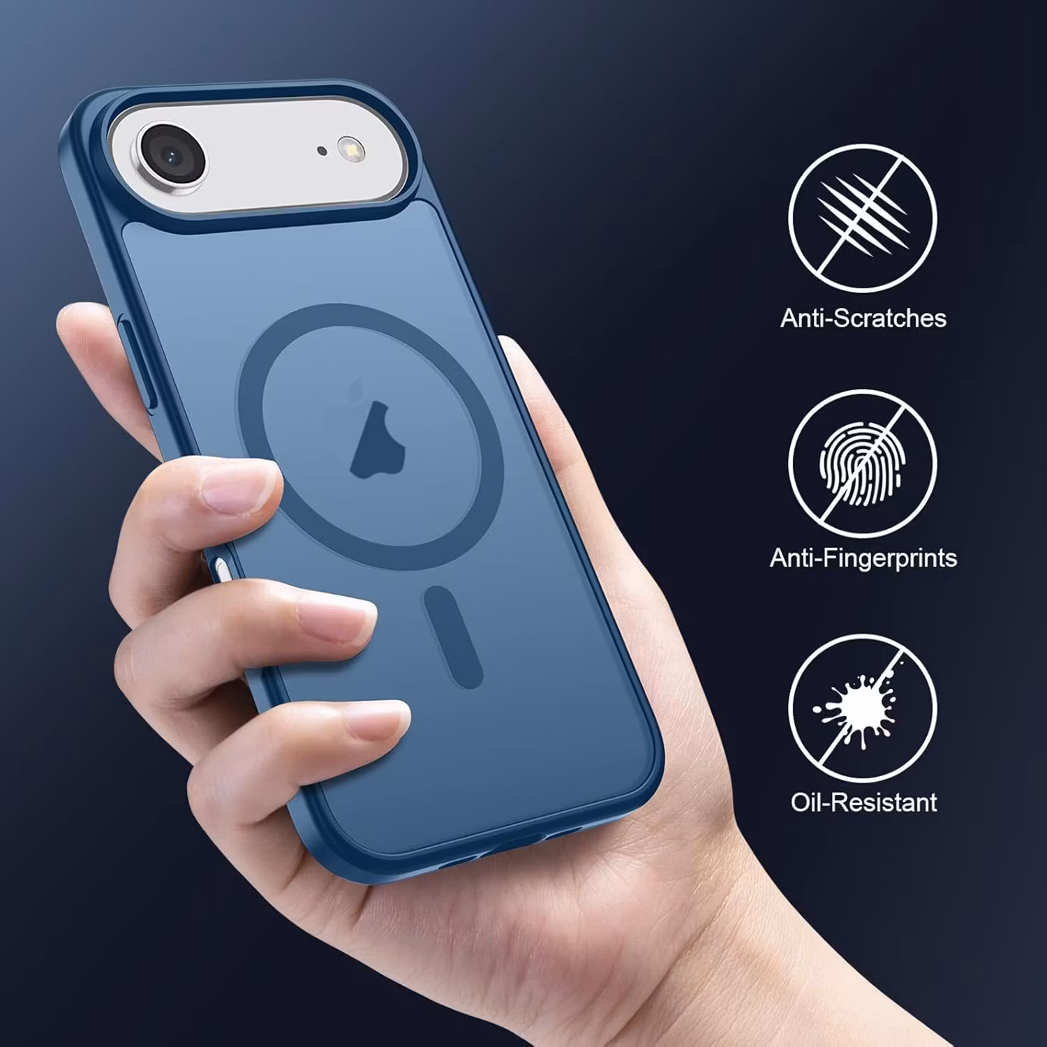 iPhone Air MagSafe Silikonskal – Blå