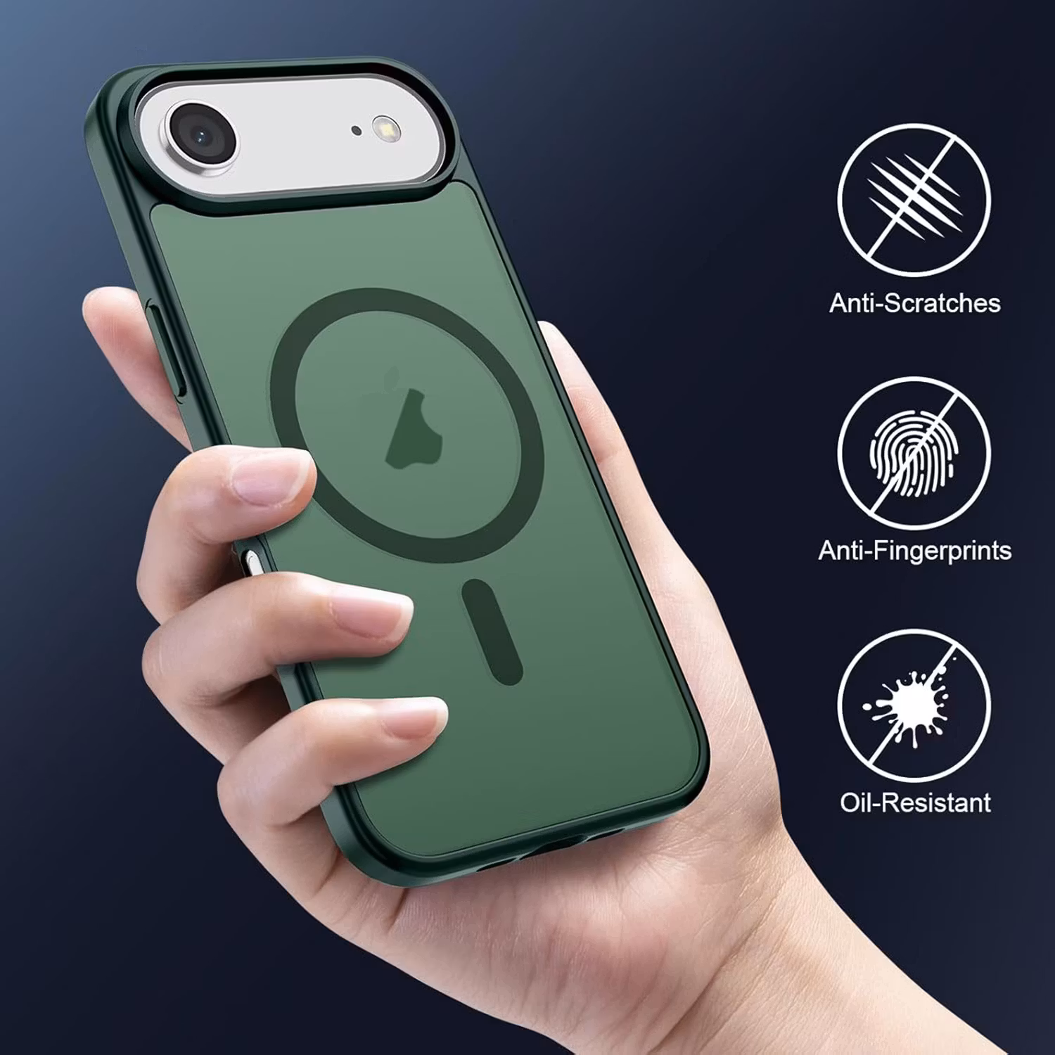 iPhone Air MagSafe Silikonskal–Grön