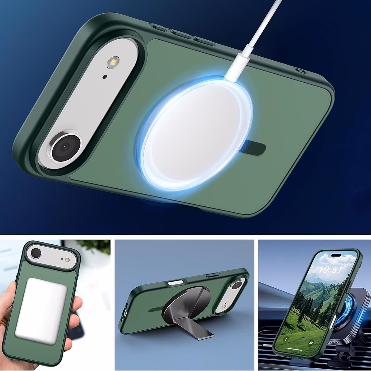 iPhone Air MagSafe Silikonskal–Grön