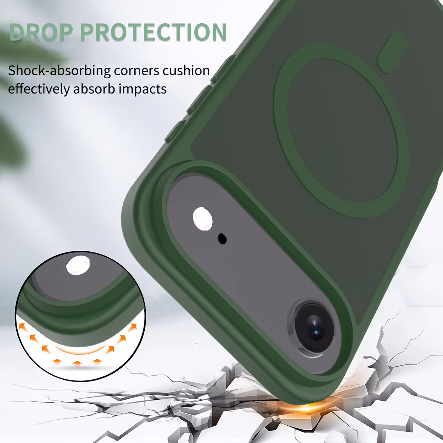 iPhone Air MagSafe Silikonskal–Grön