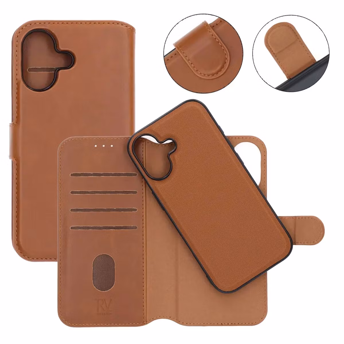 iPhone 17 Plånboksfodral Magnet Brun | Mobilcenter