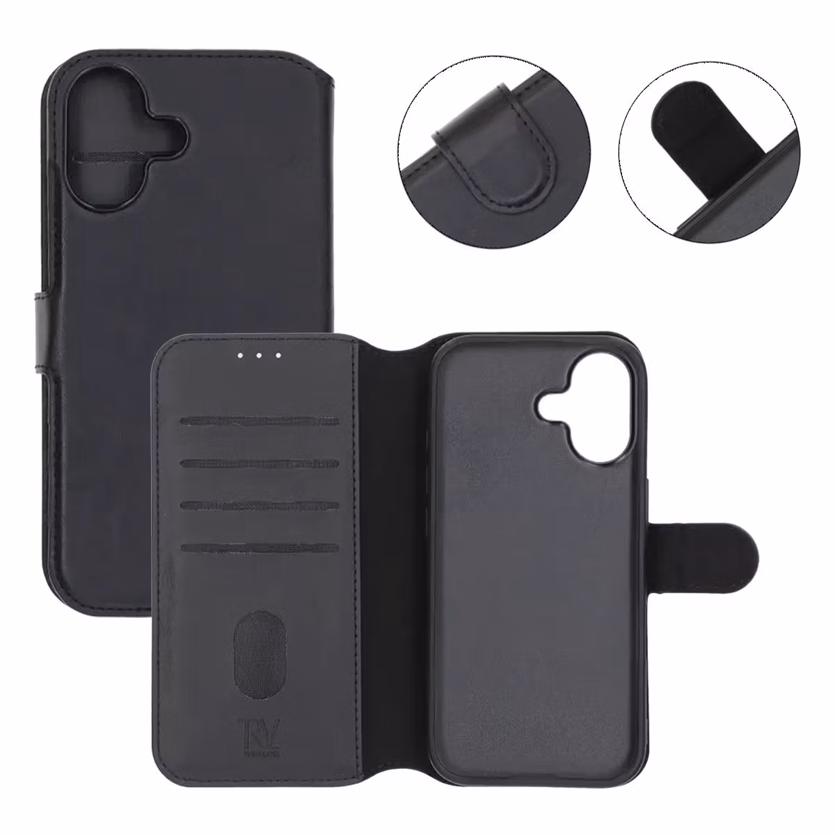 iPhone 17 Plånboksfodral Magnet Svart | Mobilcenter