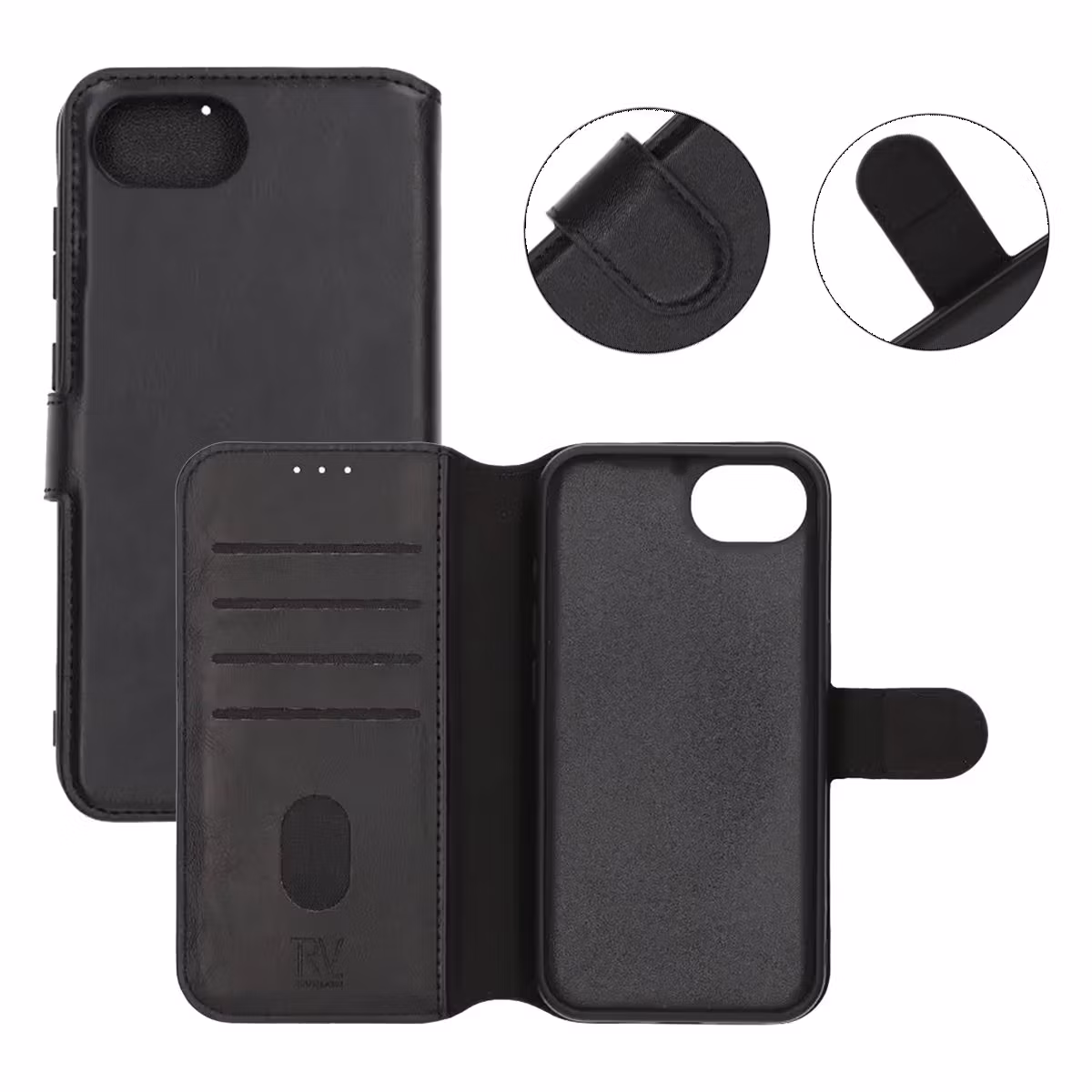 iPhone 16e / 17e Plånboksfodral Magnet Svart | Mobilcenter