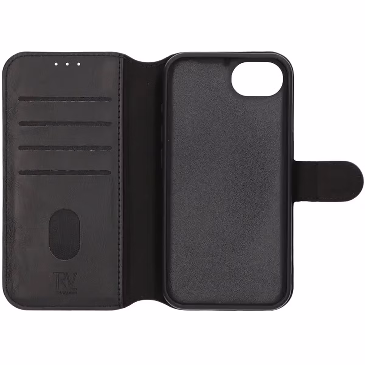 iPhone 16e / 17e Plånboksfodral Magnet Svart | Mobilcenter