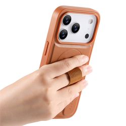 iPhone 18 Pro Max MagSafe-skal med fingerband Brun